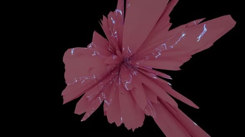 Abstract Red Spiky Form with Shimmering Energy Field