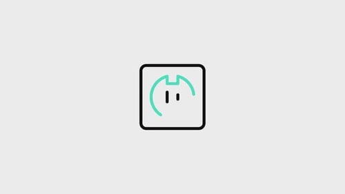 Flat Design Animated Power Socket Icon