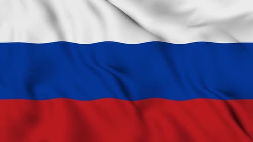 Waving Russian Federation Flag Seamless Loop Background