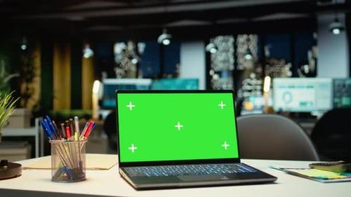 Empty Boardroom in a Modern Organization with Chroma Key Screen