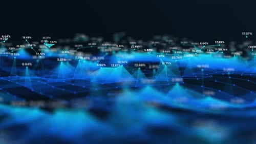 Visualisation dynamique des données présentant les tendances financières fluctuantes et une analyse de marché avec Intercom
