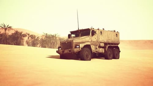 Armoured Military Truck in Desert