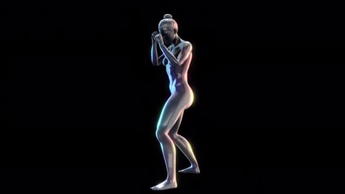 3D Metallic Female Boxer Figure Loop