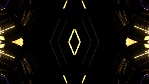 Purple And Yellow Abstract Geometric Neon Mirror Flashing Background Vj Loop In 4K