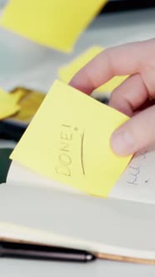 Marking off Task as Completed on Sticky Note