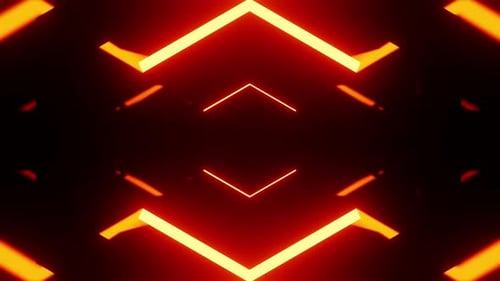 Fire Orange Neon Arrow Tunnel Vj Loop Background Animation