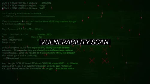 Text zum Scannen von Sicherheitslücken auf dem Hacking-Hintergrundbildschirm