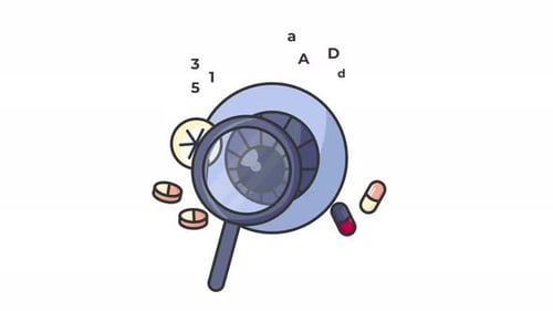 color line eye inspection, eye exam animated icon