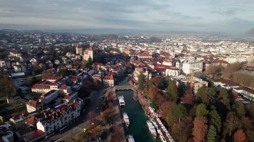 Beautiful Annecy, France, aerial