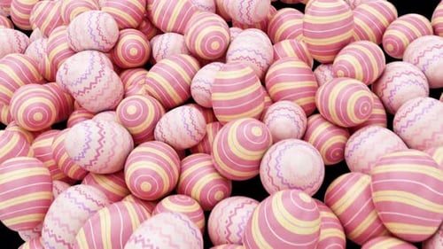 Animated Pink and Yellow Easter Eggs Frame Reveal