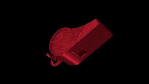 Seamlessly Looping 3D Red Sports Whistle Animation