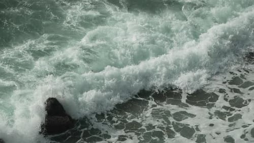 Waves Crashing Rock Coastal Erosion Power Natural Water Forms Shoreline