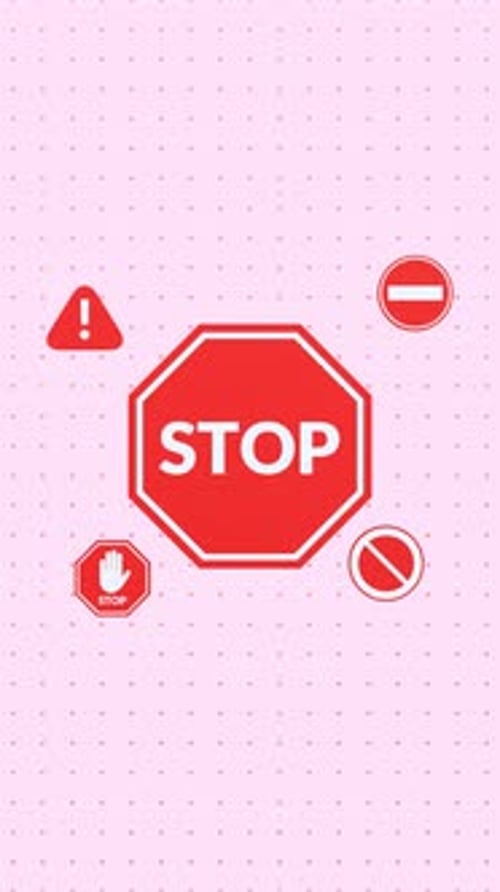 Animated Flat Design Stop and Warning Signs Pack