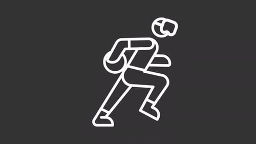 Simple thin line white animation of goalball icon