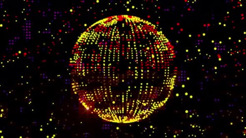 Colorful Halftone Sphere Background Loop V2
