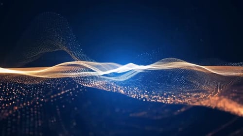 Abstract Background With The Movement Of Luminous Particles Digital Technology