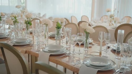 Elegant Table Setting for Wedding Reception Celebration