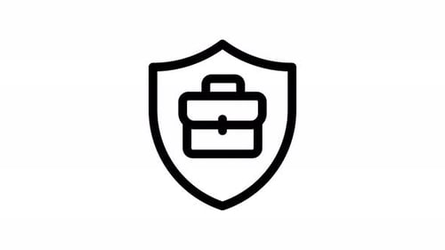 animación de iconos de línea de escudo