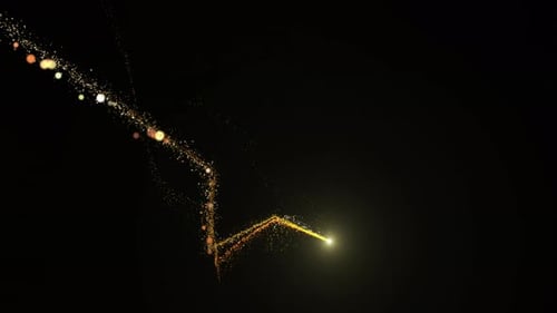 Particules scintillantes Flight Of Gold Bokeh avec canal Alpha