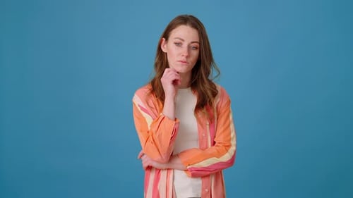 Brunette Woman Thinking and Going Through Different Thoughts