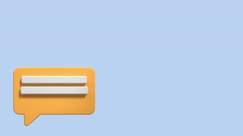 3D speech bubble animation. Empty speech bubble animation. Social media notification icon