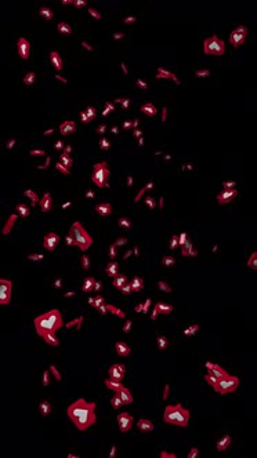 Floating Red Hearts Celebration Overlay