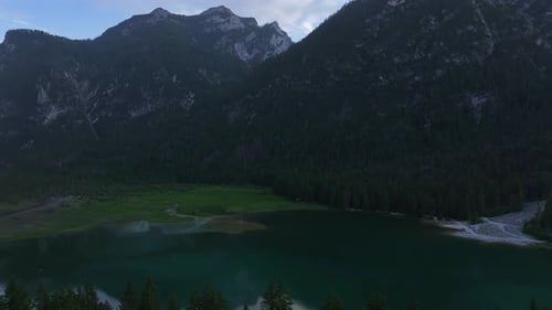 Lake and mountains in Alps