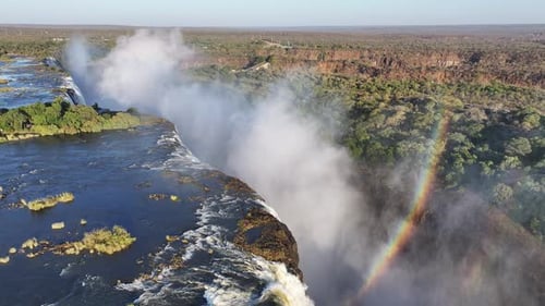 Famous Falls At Victoria Falls In Matabeleland North Zimbabwe.