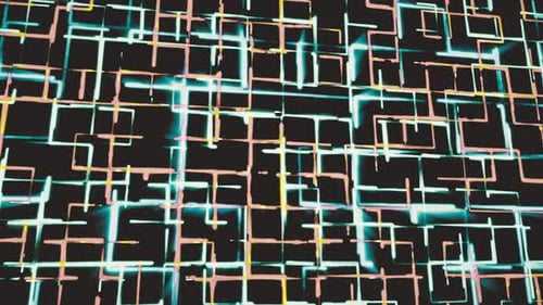 Dynamic Neon Glowing Grid Lines Abstract Background