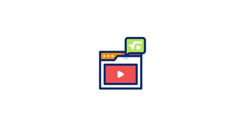 Animated Flat Design Education Icon for Online Content