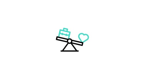 Animated Work-Life Balance Icon with Briefcase and Heart