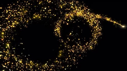 Golden Glitter Particle Swirl Reveal