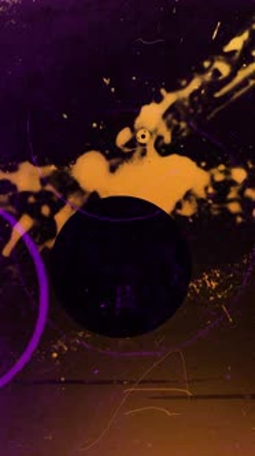 Vertical Grunge Film Effect with Paint Splatters Transition