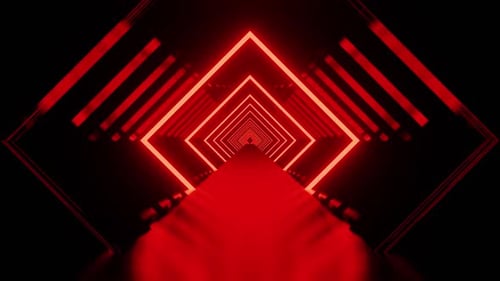 Red Rhombus Tunnel Background VJ Animation