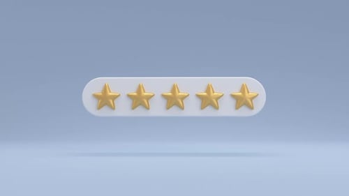 Bubble rating five golden stars for best excellent services rating for satisfaction. Customer rating