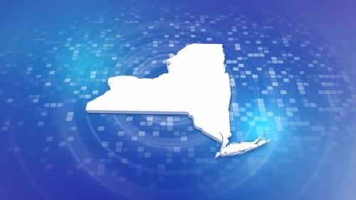 New York State Map Digital Reveal Animation