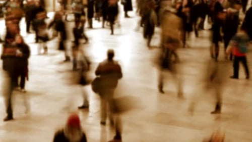 Time Lapse of People Walking in the City Streets at Rush Hour Traffic