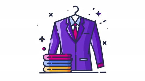 Animated Modern Suit and Laundry Icon