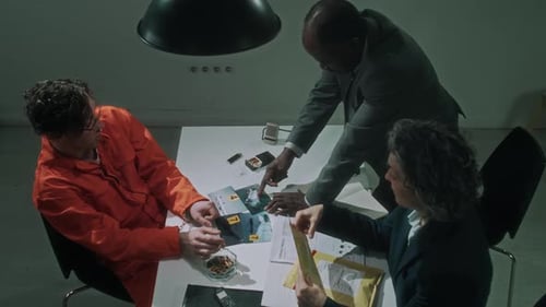 Investigators Questioning Suspect in Interrogation Room