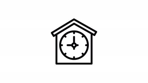 Home – Line Animated Icon – Alpha Channel – 4K