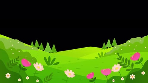 2D Nature Sunny Landscape Alpha Channel 4K