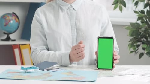 Travel Agency Digital Consultation Advertising Area Workspace Mock Up