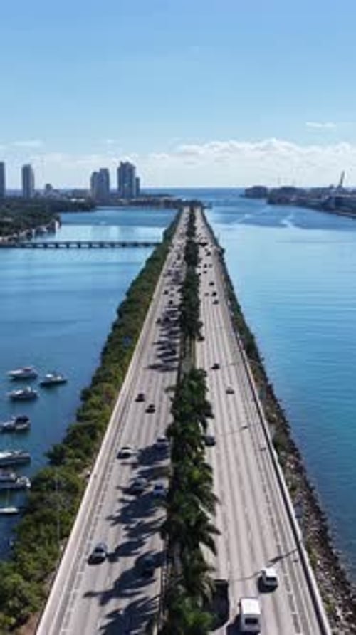 Miami Beach Skyline At Miami Beach In Florida United States.