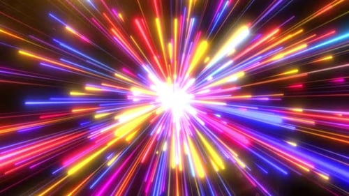 Neon Light Lines 4K stripes vj loop background. Abstract spark light animation