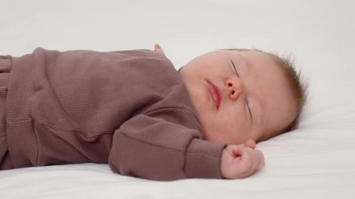 Cute Sleeping Baby in Cozy Home Environment and Peaceful Setting