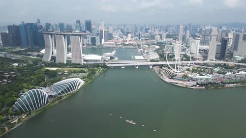 Drone view of Marina Bay in Singapore