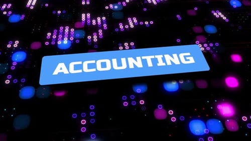 Futuristic Accounting Title Reveal on Digital Circuit Background
