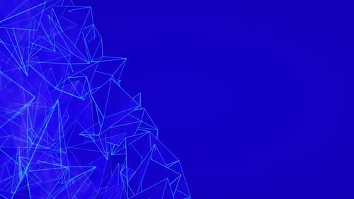 Futuristischer geometrischer Plexus 3D-Bewegungshintergrund mit blauen polygonalen Verbindungen