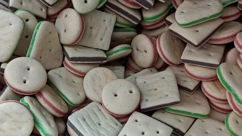 Colorful Filling Cookies Close Up