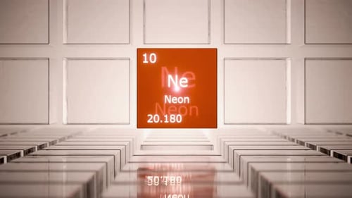 3D Glowing Neon Element Reveal for Science